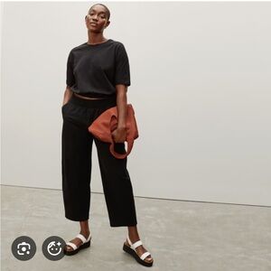 Everlane Black Retro Jersey Barrel Pant